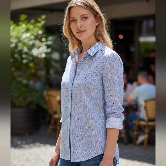 Lands' End Tops - Lands’ End No Iron Supima Cotton Shirt – Size 10